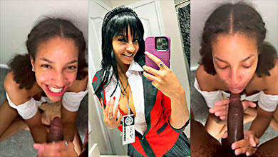 Ella me dice gracias papi por meterme esa tremenda verga en la garganta.