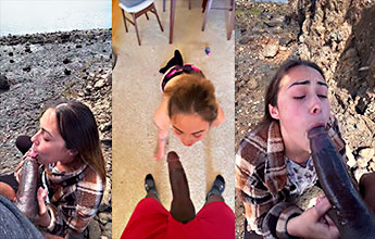 En la orilla del lago destroza esa enorme polla en sexo oral