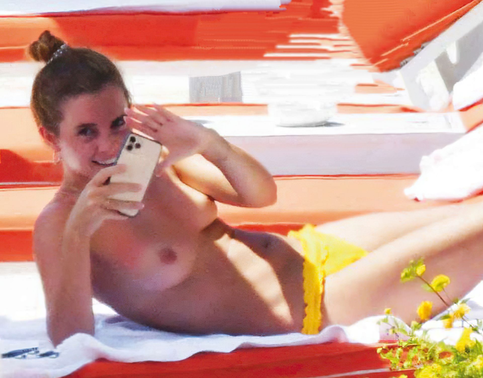 Emma Watson Nudes Topless Leaked Holiday Sun Sun Tits