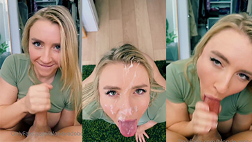 Rubia Video de Selfie Selfie Facial de mamada desnuda